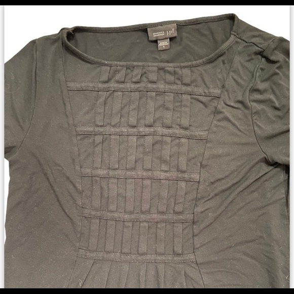 J Jill Wearever Collection S Black Short Sleeve Front Detail Pleat Jersey Dress - Picture 5 of 11